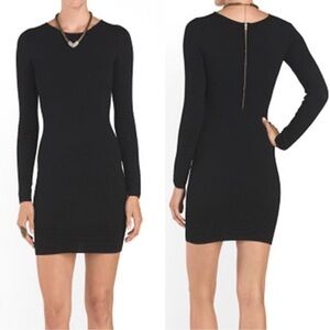 Torn‎ by Ronny Kobo Black Body Con Mini Dress Chevron Knit Size Medium